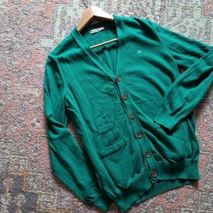 J. Lindeberg Melvin 3 Pocket Designer Button Down Golf Cardigan Embroidered Logo